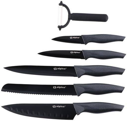 [871125206763] ALPINA Kitchen Knives 32/23/19.5/13cm Non-Stick
