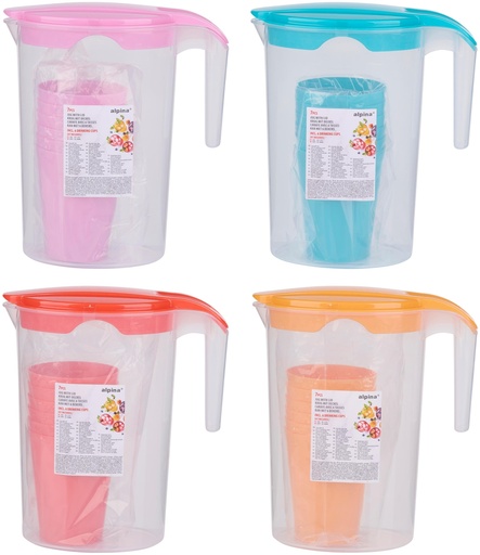 [871125233157] ALPINA Jug With Cups 1.75L/300ml 10x20x22cm