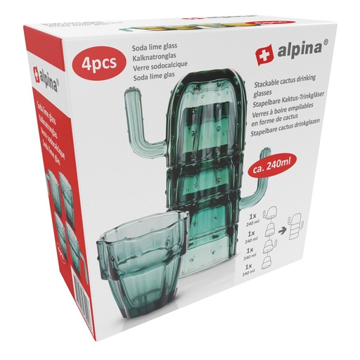 [871125223999] ALPINA Cactus Stackable Drinking Glass 240ml