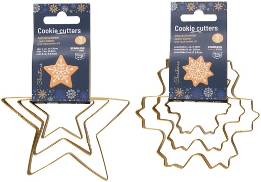 [871125225910] ALPINA Christmas Cookie Cutters Gold Ø11.5cm