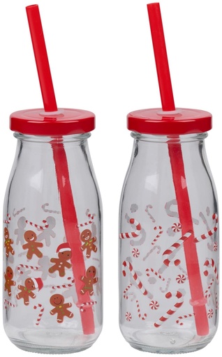 [871125225914] ALPINA Christmas Drinking Bottle with Straw 250ml