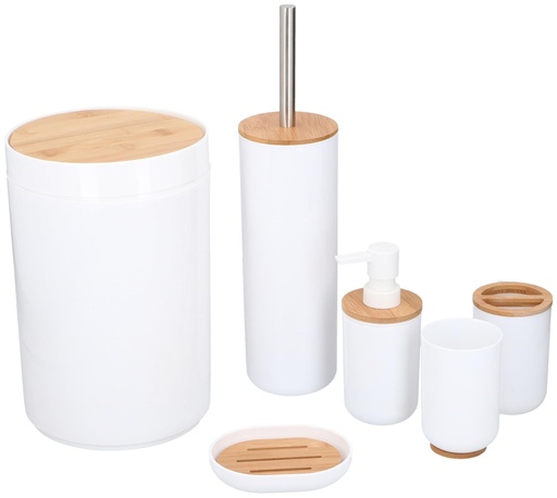 [871125212686] ALPINA Bathroom and Toilet Set with Bamboo Accent