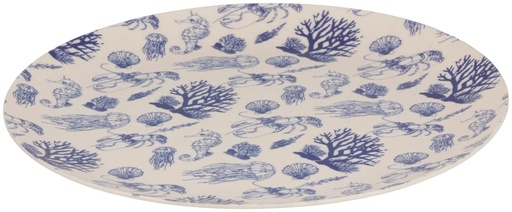 [871125233611] ALPINA Round Plate 25cm Blue Sea Design
