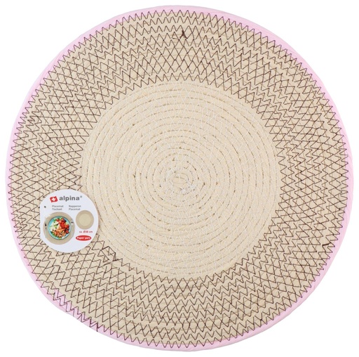 [871125224584] ALPINA Placemat Paper Yarn Round 38cm