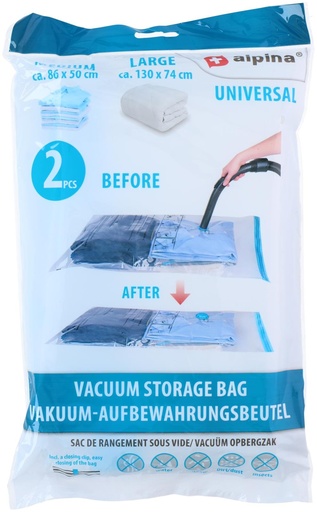 [871125219439] ALPINA Vacuum Storage Bags 130x74cm 86x50cm