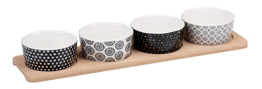 [871125224032] ALPINA Tapas Board with Bowls 38x10cm