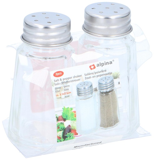 [871125214804] ALPINA Salt and Pepper Shaker 3.5x7.5cm