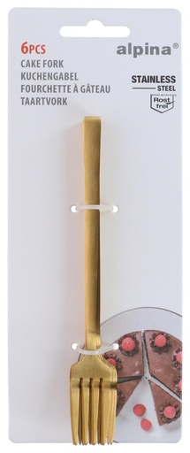 [871125249963] ALPINA Cake Fork Gold 15cm