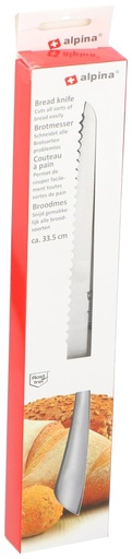 [871125287005] ALPINA Bread Knife 33.5cm with Hole Handle