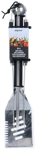 [871125229049] ALPINA BBQ Tools 46.5cm Black Handle