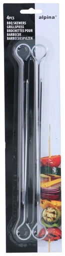 [871125229058] ALPINA BBQ Skewers 24cm Chrome