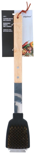 [871125229055] ALPINA BBQ Cleaning Brush 2 in 1 with Scraper