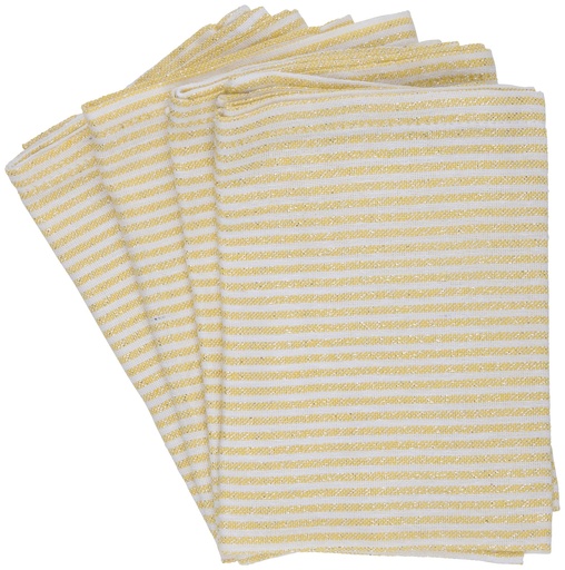 [871125233102] ALPINA Napkin Striped Lurex Yellow 35x35cm