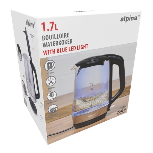 [871125218554] ALPINA Water Kettle 1.7L 2200W