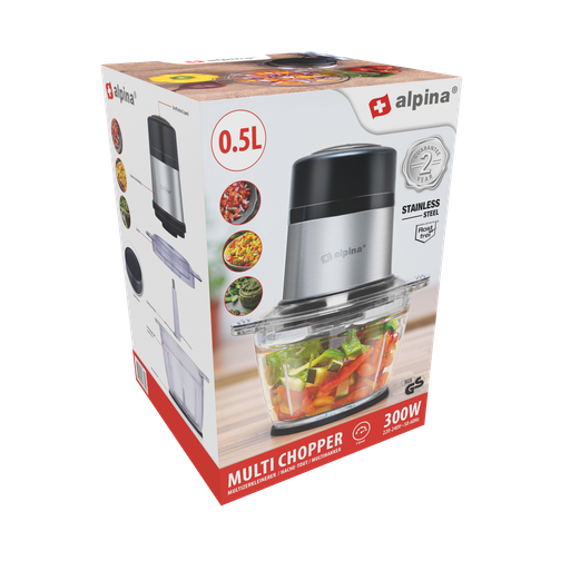 [871125247339] ALPINA Multi Chopper 230V 300W with Glass Bowl