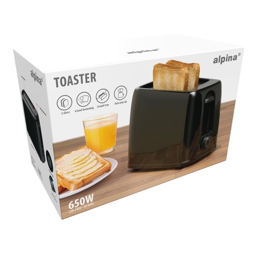 [871125227269] ALPINA Toaster Black 650W