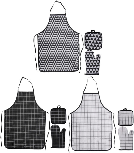 [871125224711] ALPINA Baking Set Apron, Oven Glove and Pot Holder