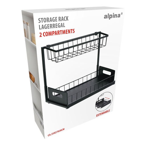 [871125245109] ALPINA Storage Rack with Holder 35x27x28cm