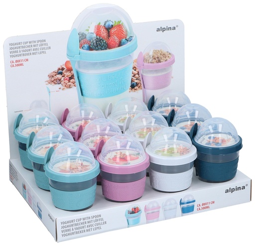 [871125242455] ALPINA Yoghurt Cup With Lid And Spoon 500ml