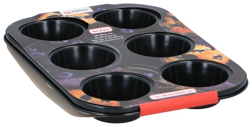 [871125224180] ALPINA Muffin Tin 26.5x18x3cm Non-Stick