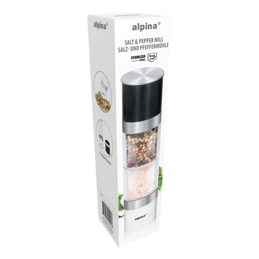 [871125245014] ALPINA Salt and Pepper Mill 5x22cm
