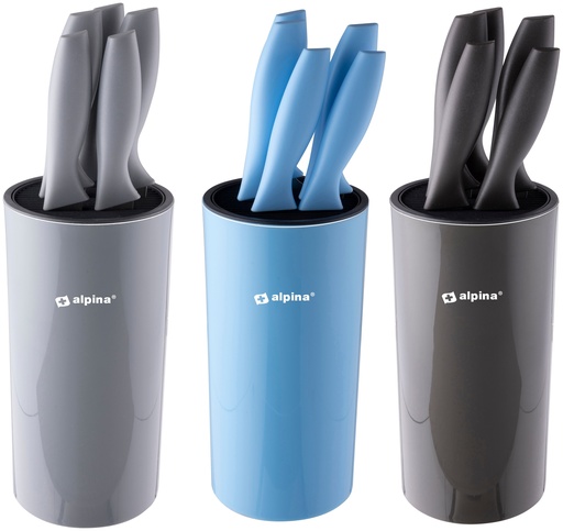 [871125219016] ALPINA Knife Holder with 5 Knives 10.5x22cm