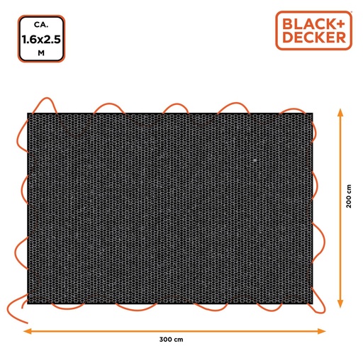 [871125223593] BLACK+DECKER Cargo Tarpaulin 1.6x2.5m