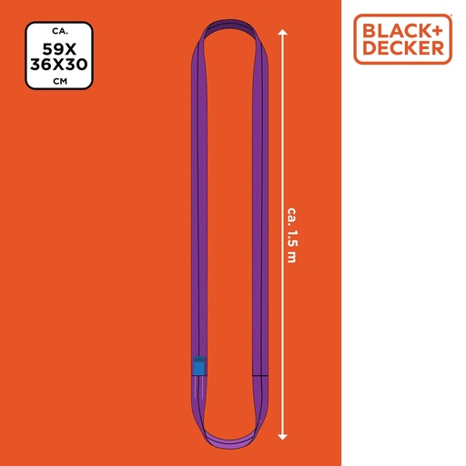 [871125223642] BLACK+DECKER Lifting Sling 1000kg 3m