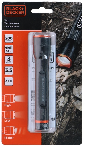 [871125223493] BLACK+DECKER Torch LED 3.5W 200lm 65m Beam