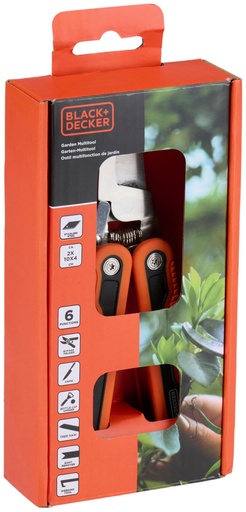 [871129205891] BLACK+DECKER Garden Multitool with 6 Integrated Functions and Stainless-Steel Tools