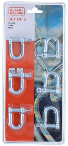 [871125223950] BLACK+DECKER Shackle Carabiner Max130kg 7mm