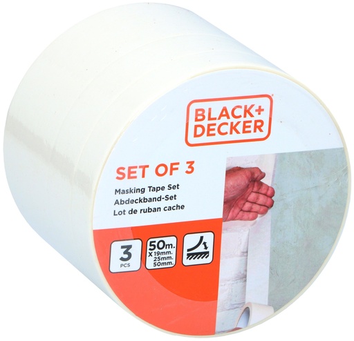 [871125223870] BLACK+DECKER Masking Tape 1.9/2.5/5.0x50m