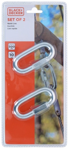 [871125223955] BLACK+DECKER Hook Carabiner Max500kg 10mm