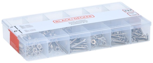 [871125223826] BLACK+DECKER Pozidriv Screw Set 332pcs
