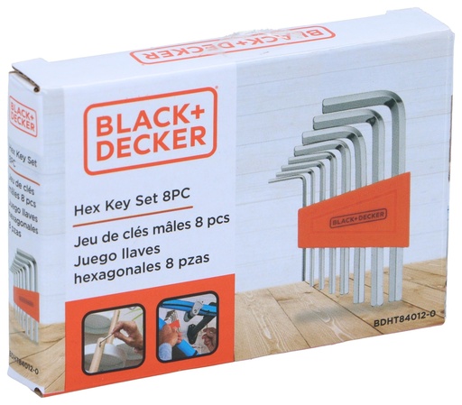 [325356084012] BLACK+DECKER Hex Key Set 8 pcs