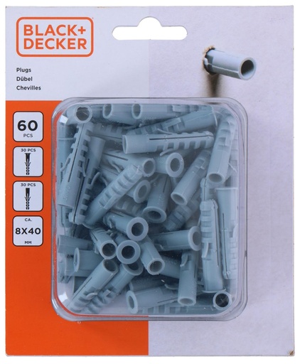 [871125223817] BLACK+DECKER Plugs 8x40mm