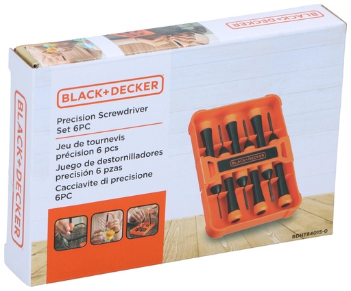 [325356084015] BLACK+DECKER Precision Screwdriver Set 6 pcs