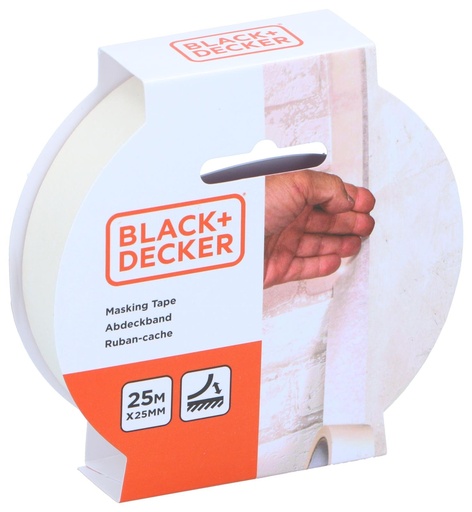 [871125223869] BLACK+DECKER Masking Tape 25mm x 25m 130mu