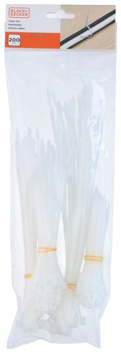 [871125223992] BLACK+DECKER Cable Ties 4 Sizes White