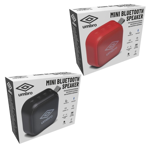 [871125249461] UMBRO Bluetooth Speaker 3W 400mAh Red Black