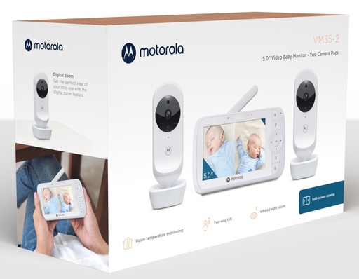 [505537471020] MOTOROLA Baby Monitor VM35-2 5 Inch White UK