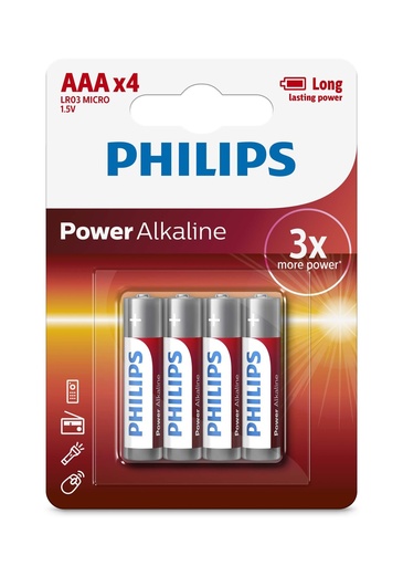 [695903384001] PHILIPS AAA LR03 Alkaline Battery Powerlife