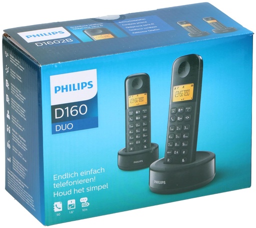 [489522910102] PHILIPS Cordless Phone D1602B/01 with Display