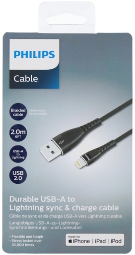 [489522911985] PHILIPS USB-A to Lightning Cable