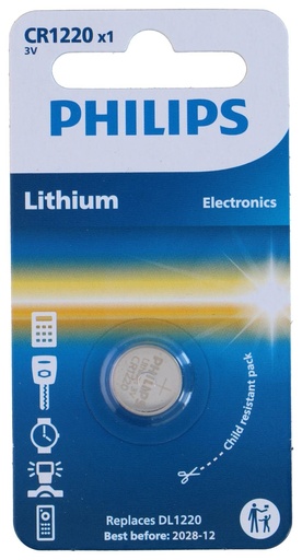 [489522910610] PHILIPS Lithium Coin Cell CR1220 3V