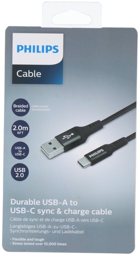 [489522911986] PHILIPS USB 2.0 A to C Cable 2m
