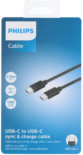[489522912103] PHILIPS USB-C to USB-C Cable 2m