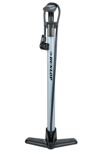 [871125257380] DUNLOP Bicycle Floor Pump with 3 Adapters and 75cm Hose