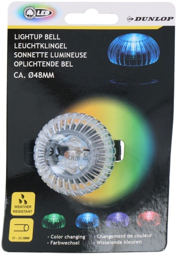 [871125217534] DUNLOP Bicycle Bell with Light Function 5x7x5cm