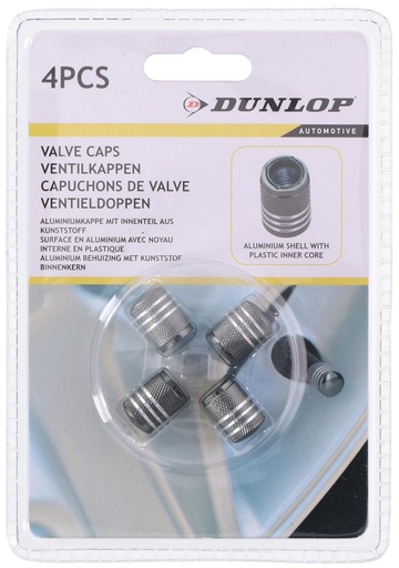 [871125205302] DUNLOP Grey Valve Caps 16.5x9.7mm
